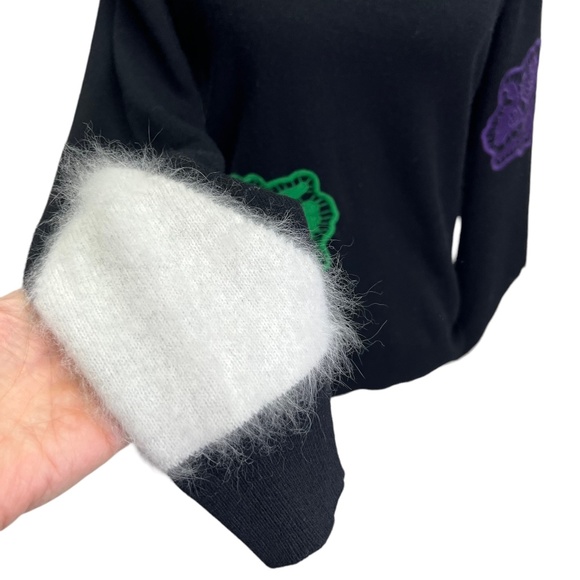 Just Cavalli Cashmere Angora Black Scoop Neck Knit Pullover Sweater Size… - Picture 8 of 12